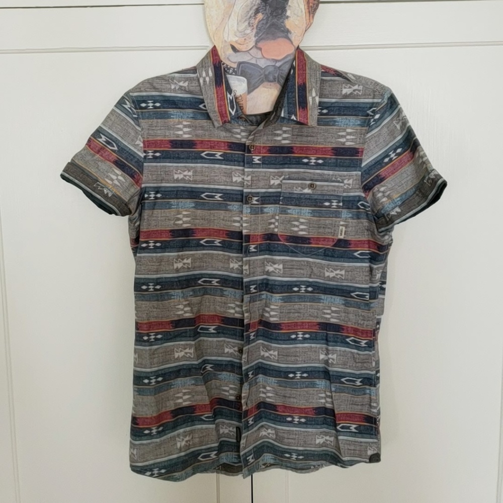 VANS Short Sleeve Collared Button Down Native S